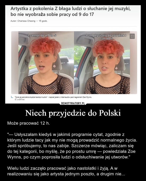 
    Niech przyjedzie do Polski