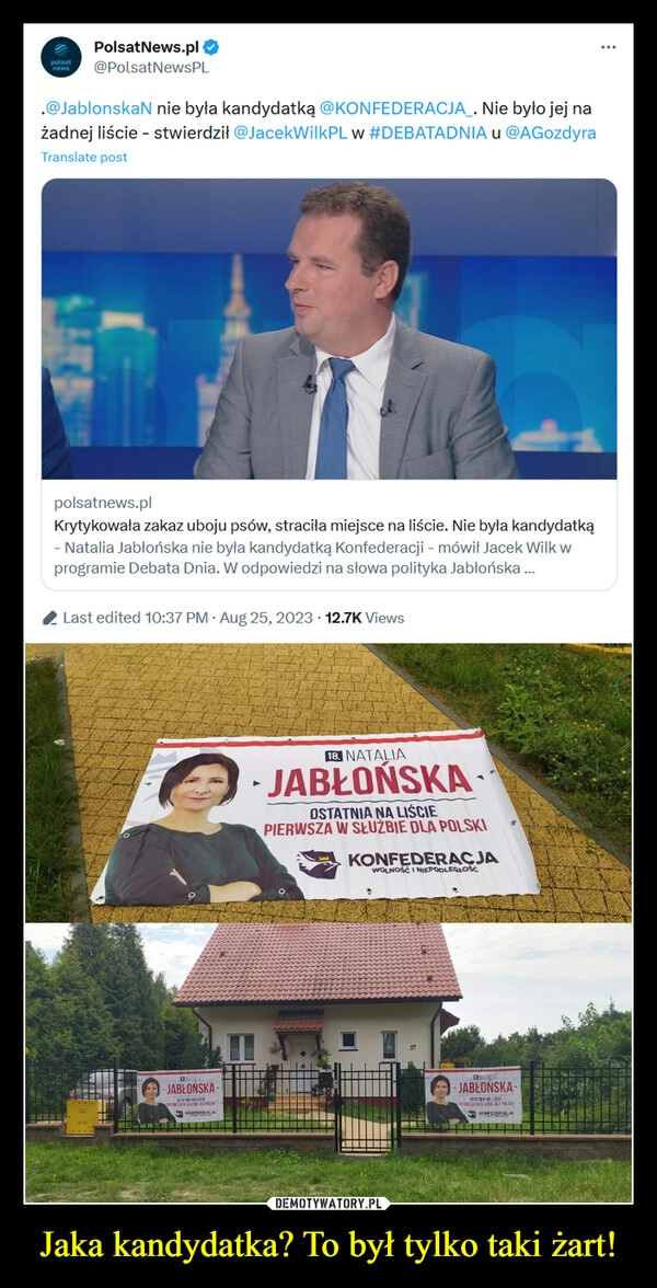 
    Jaka kandydatka? To był tylko taki żart!