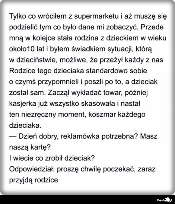 
    Dziecko zostawione przy kasie 