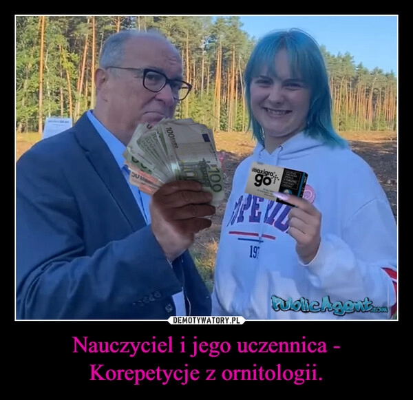 
    Nauczyciel i jego uczennica - Korepetycje z ornitologii.