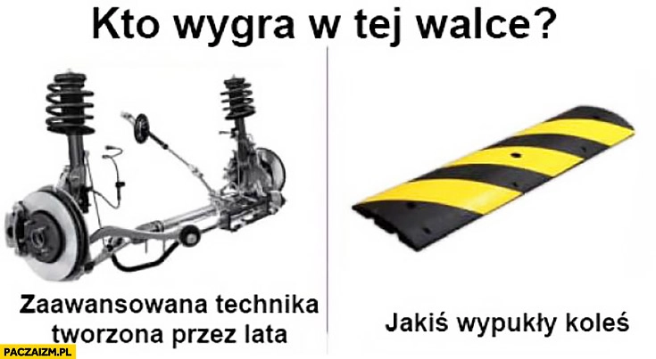 
    Kto wygra w tej walce: zaawansowana technika zawieszenie czy jakiś wypukły koleś leżący policjant?
