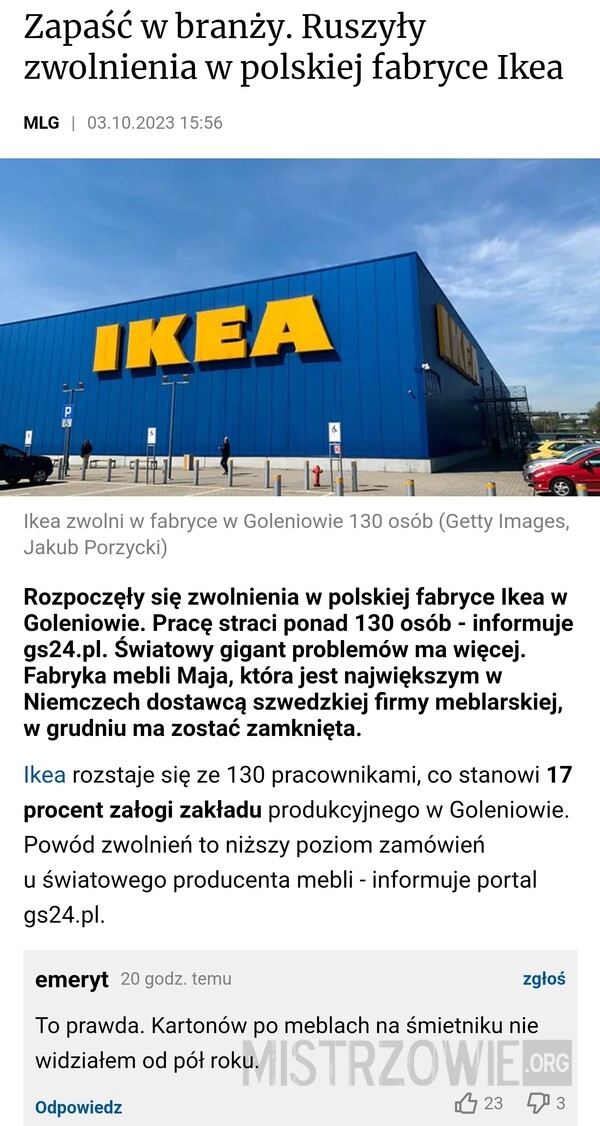 
    Zapaść w branży meblowej