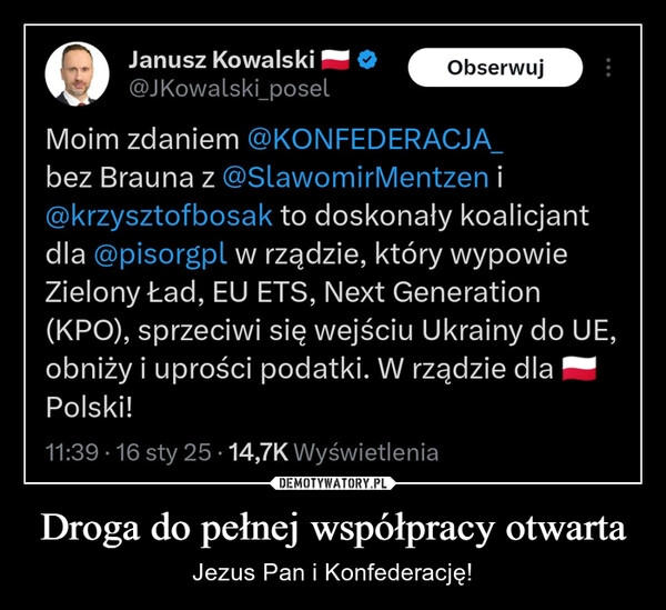 
    Droga do pełnej współpracy otwarta