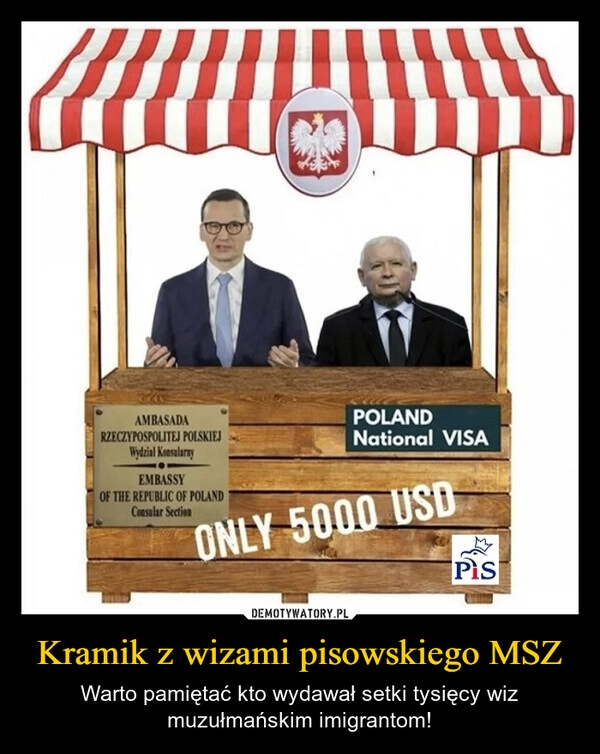 
    Kramik z wizami pisowskiego MSZ