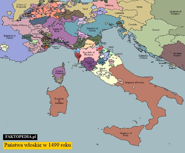 
    Państwa włoskie w 1499 roku