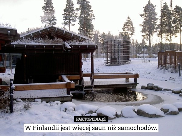 
    W Finlandii jest więcej saun niż samochodów.