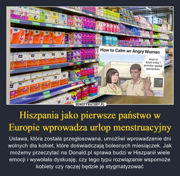 
    Hiszpania jako pierwsze państwo w Europie wprowadza urlop menstruacyjny