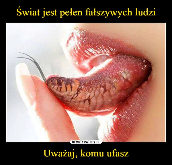 
    Świat jest pełen fałszywych ludzi Uważaj, komu ufasz