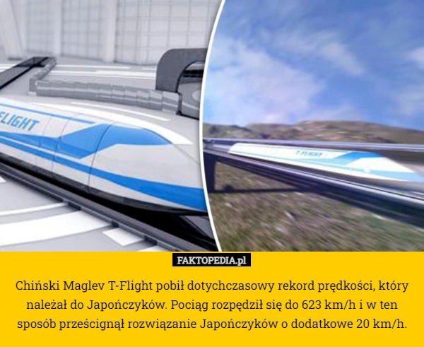 
    Chiński Maglev T-Flight pobił dotychczasowy rekord prędkości, który należał