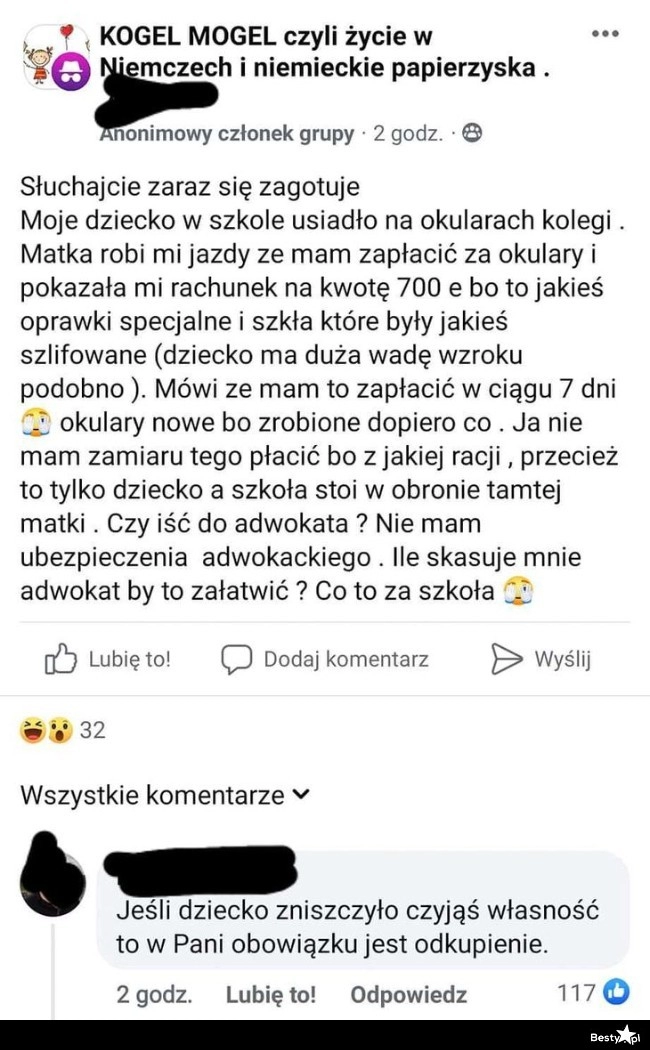 
    Zniszczone okulary 