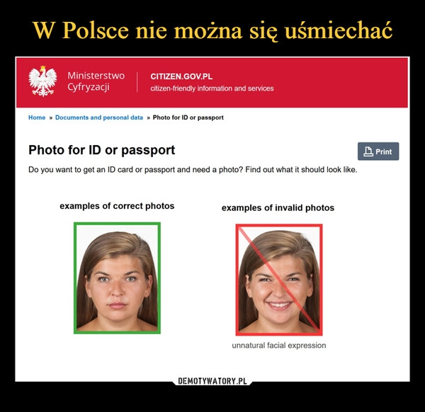 
    W Polsce nie można się uśmiechać