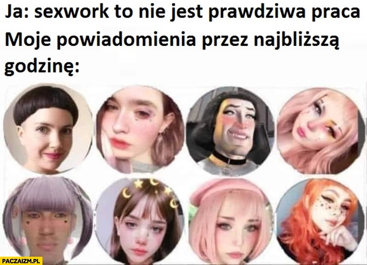 
    Ja: sexwork to nie jest prawdziwa praca, moje powiadomienia przez najbliższa godzinę