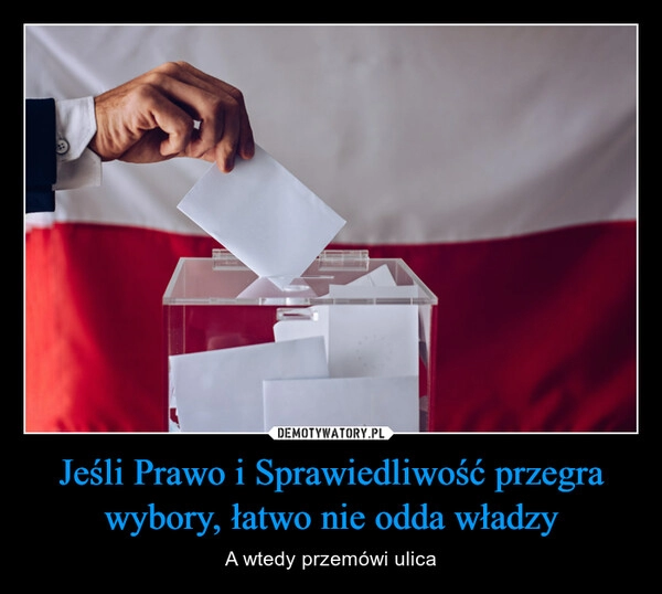 
    Jeśli Prawo i Sprawiedliwość przegra wybory, łatwo nie odda władzy