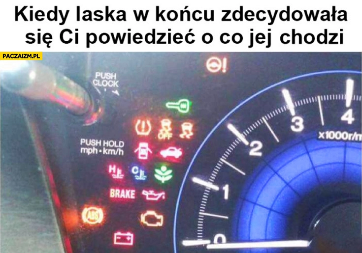 
    Kiedy laska w końcu zdecydowała się Ci powiedzieć o co jej chodzi kontrolki w aucie deska rozdzielcza