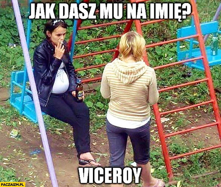 
    Jak dasz mu na imię? Viceroy. Kobieta dziewczyna w ciąży pali pije piwo