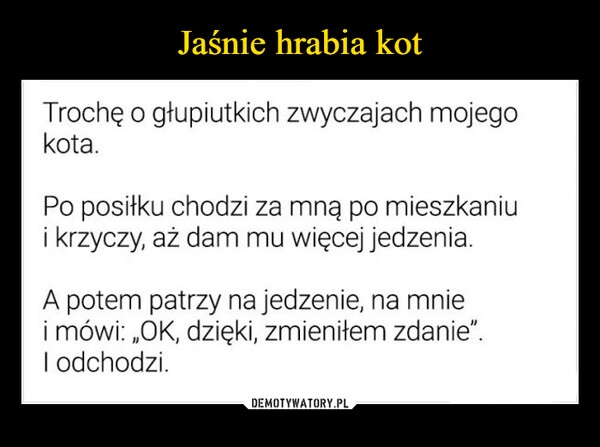 
    Jaśnie hrabia kot