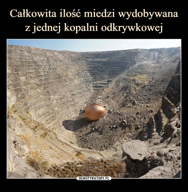 
    Całkowita ilość miedzi wydobywana z jednej kopalni odkrywkowej 