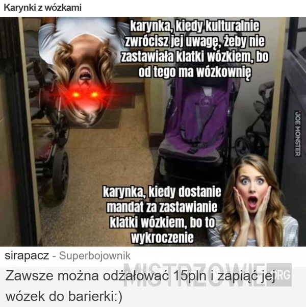 
    Karynki z wózkami