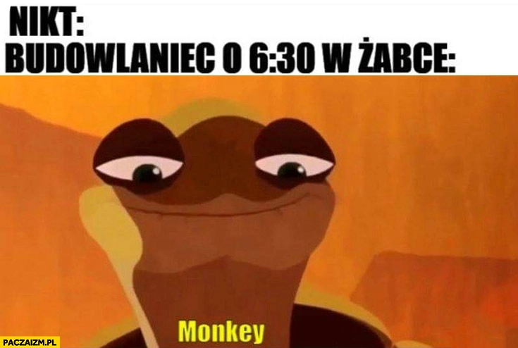 
    Nikt, budowlaniec o 6:30 w Żabce: monkey małpka