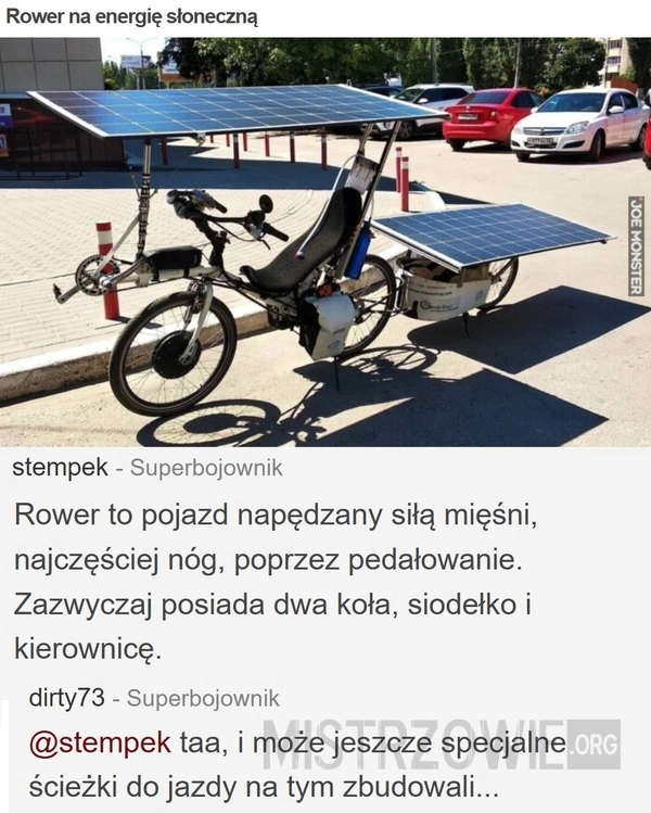 
    Rower na energię słoneczną