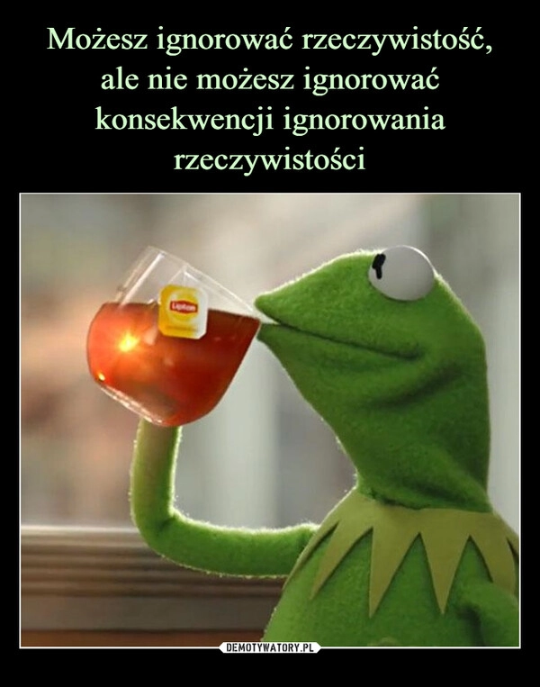 
    Możesz ignorować rzeczywistość,
ale nie możesz ignorować konsekwencji ignorowania rzeczywistości