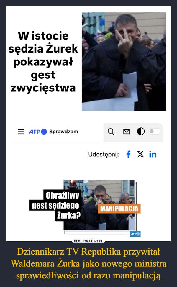 
    Dziennikarz TV Republika przywitał Waldemara Żurka jako nowego ministra sprawiedliwości od razu manipulacją