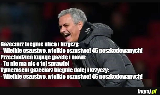 
    Trener Mourinho opowiada kawały