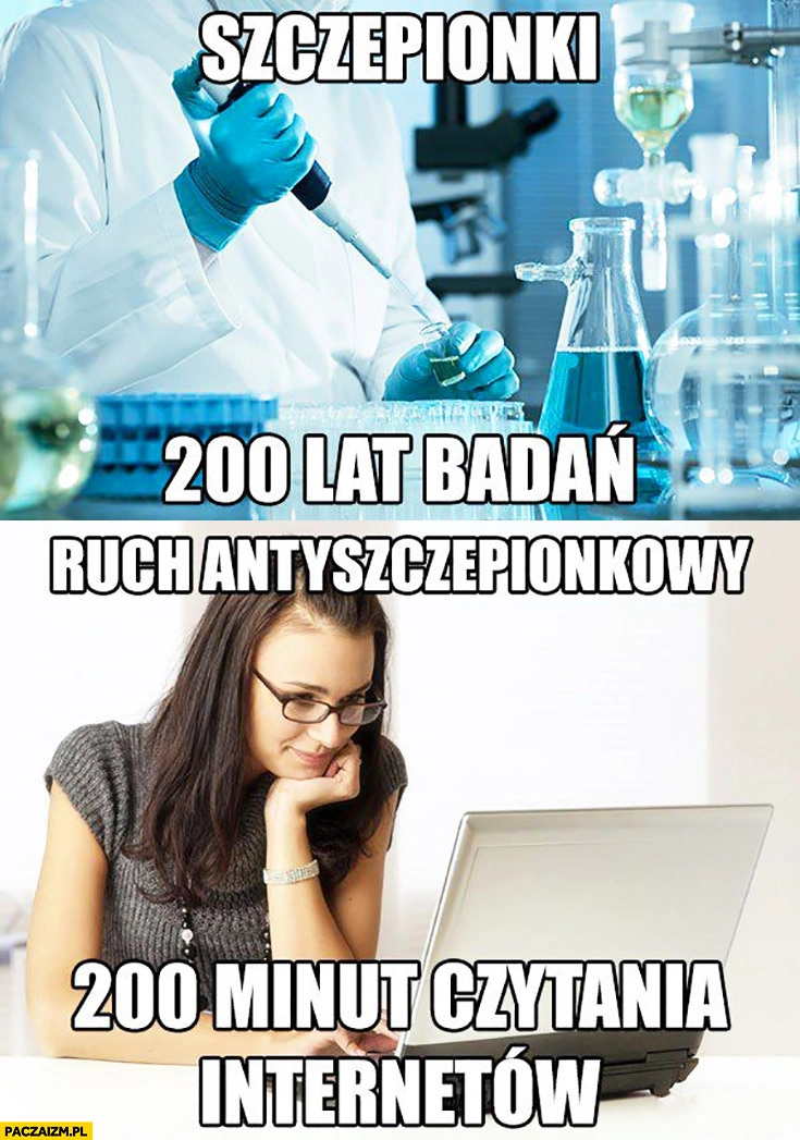 
    Szczepionki 200 lat badań, ruch antyszczepionkowy 200 minut czytania internetów