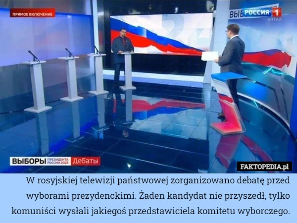 
    W rosyjskiej telewizji państwowej zorganizowano debatę przed wyborami prezydenckimi.