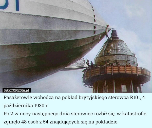 
    Pasażerowie wchodzą na pokład brytyjskiego sterowca R101, 4 października