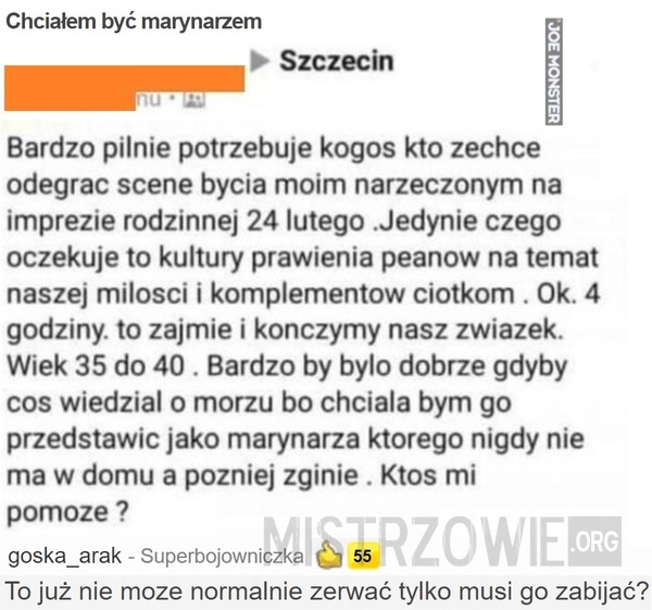 
    Chciałem być marynarzem