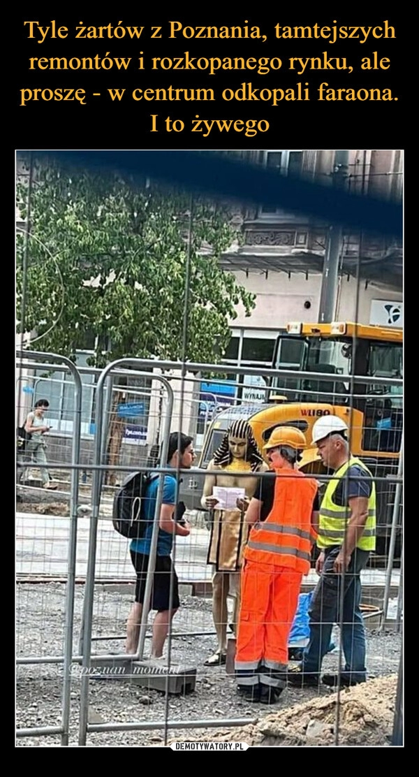 
    Tyle żartów z Poznania, tamtejszych remontów i rozkopanego rynku, ale proszę - w centrum odkopali faraona. I to żywego