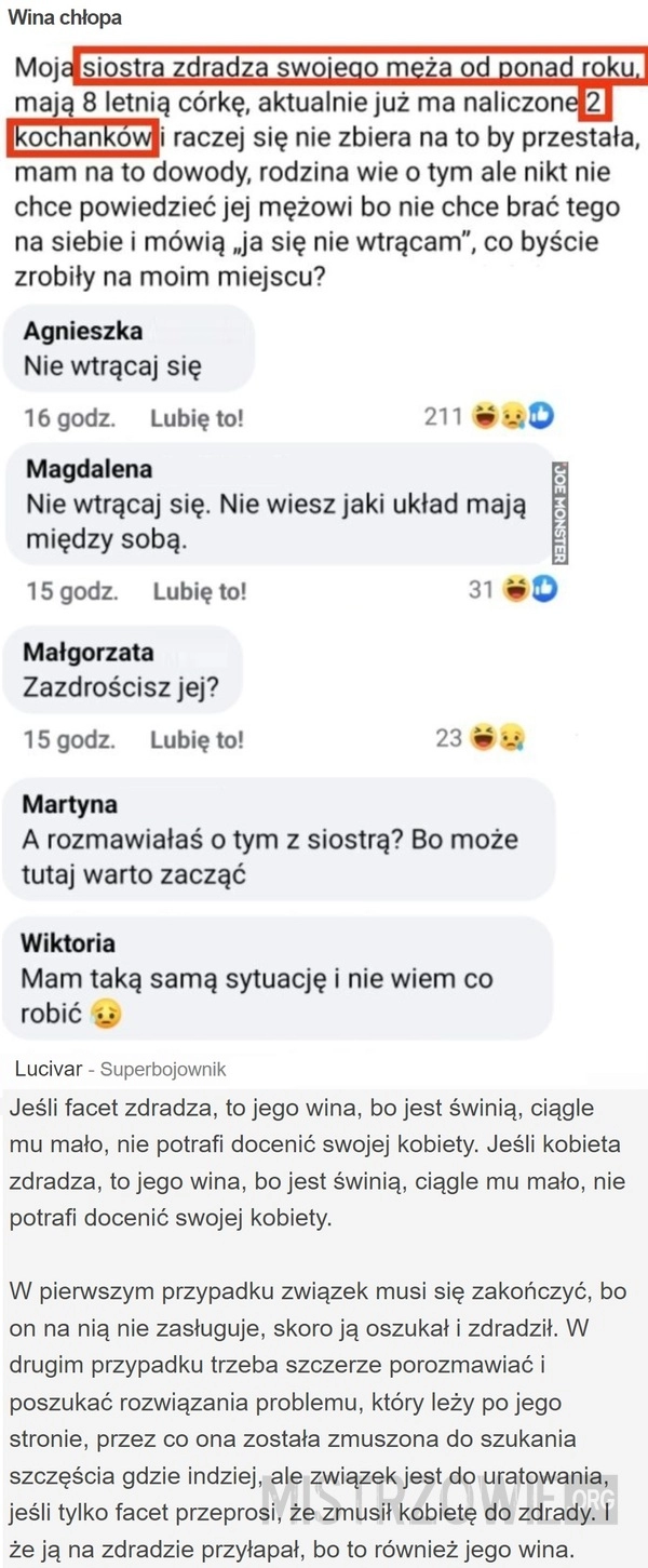 
    Wina chłopa