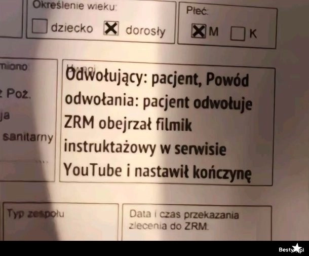 
    Powód odwołania 