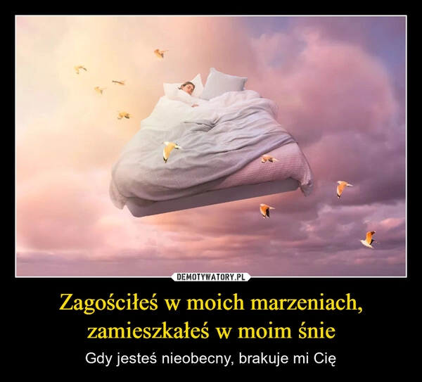 
    Zagościłeś w moich marzeniach, zamieszkałeś w moim śnie