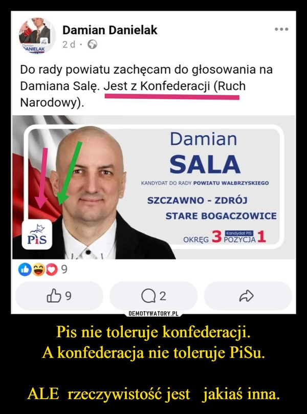 
    Pis nie toleruje konfederacji.
A konfederacja nie toleruje PiSu.

ALE  rzeczywistość jest   jakiaś inna.