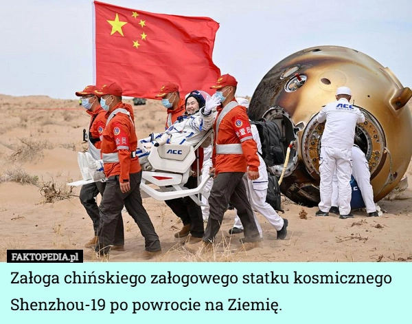 
    Załoga chińskiego załogowego statku kosmicznego Shenzhou-19 po powrocie