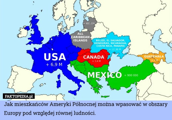 
    Jak mieszkańców Ameryki Północnej można wpasować w obszary Europy pod względej