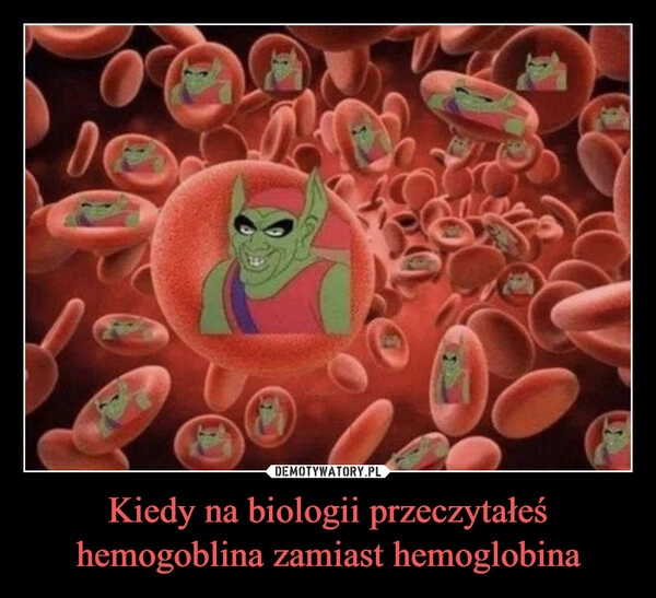 
    Kiedy na biologii przeczytałeś hemogoblina zamiast hemoglobina