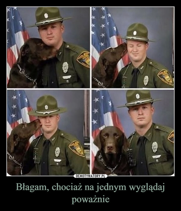 
    Błagam, chociaż na jednym wyglądaj poważnie