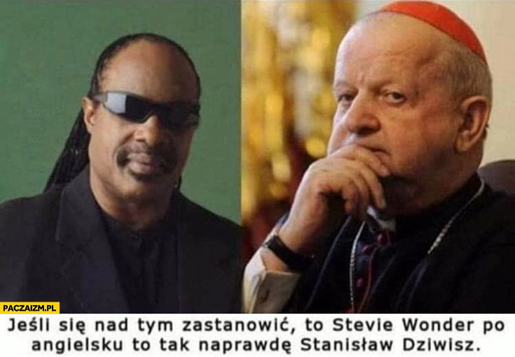 
    Jeśli się nad tym zastanowić to Stevie Wonder po angielsku to tak naprawdę Stanisław Dziwisz