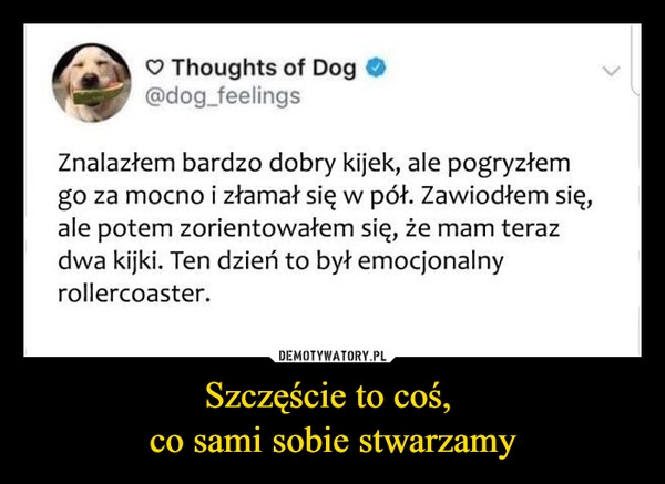 
    Szczęście to coś, 
co sami sobie stwarzamy