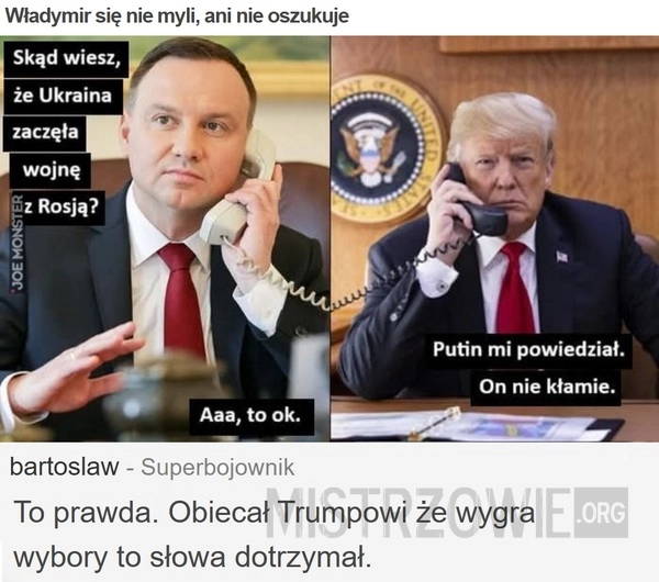 
    Władymir się nie myli, ani nie oszukuje