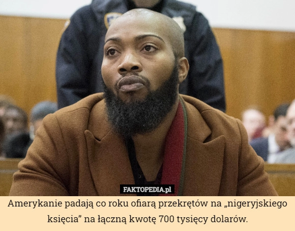 
    Amerykanie padają co roku ofiarą przekrętów na „nigeryjskiego księcia” na