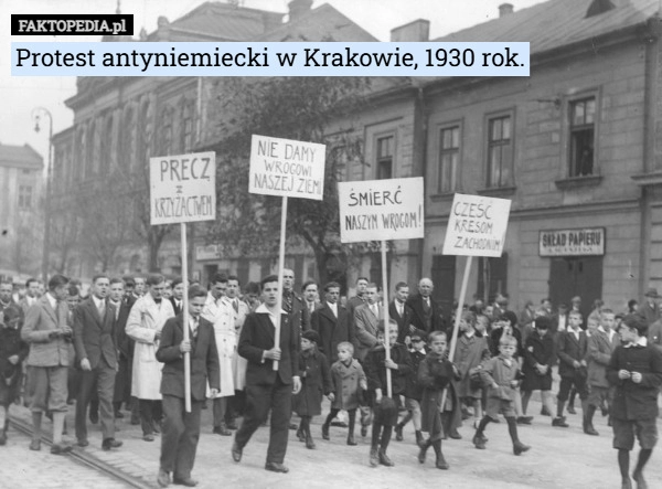 
    Protest antyniemiecki w Krakowie, 1930 rok.