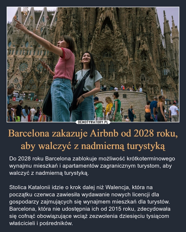 
    Barcelona zakazuje Airbnb od 2028 roku, aby walczyć z nadmierną turystyką