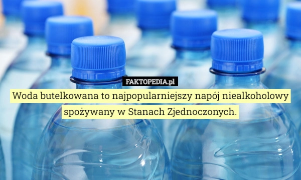 
    Woda butelkowana to najpopularniejszy napój niealkoholowy spożywany w Stanach