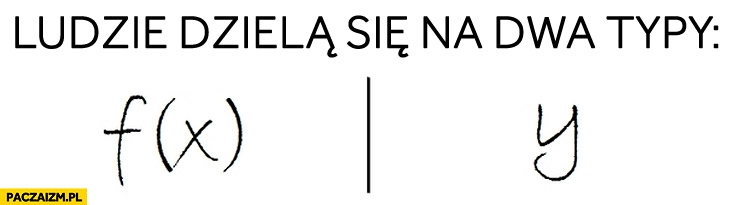 
    Ludzie dzielą się na dwa typy f(x) y