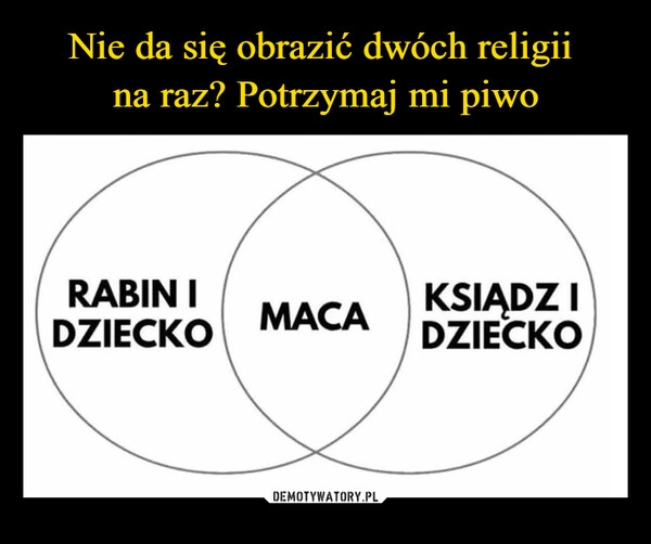 
    Nie da się obrazić dwóch religii 
na raz? Potrzymaj mi piwo