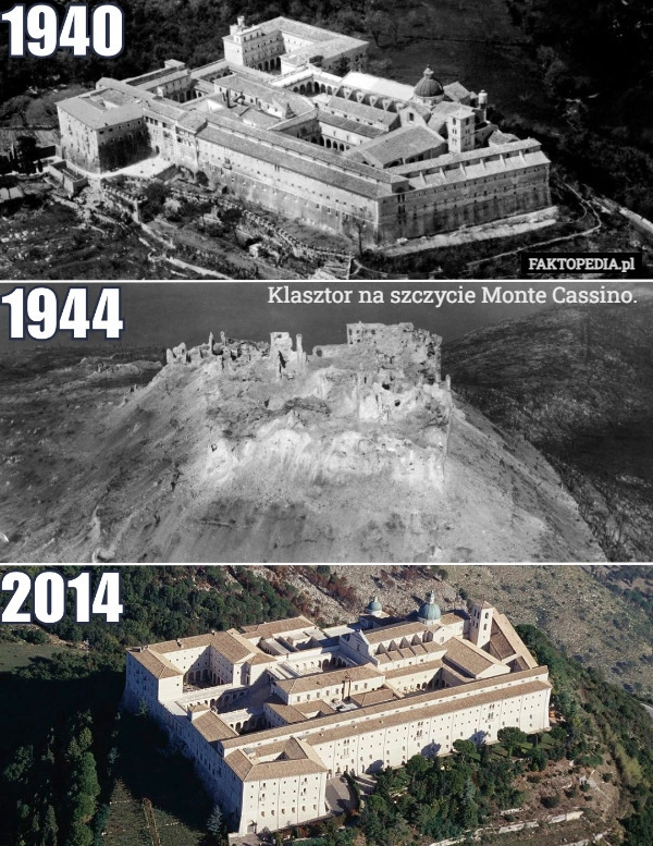 
    Klasztor na szczycie Monte Cassino.